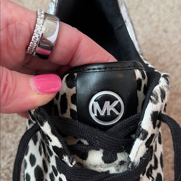 NWOT Michael Kors Hayes Cheetah Calf Hair Platform Sneakers - Picture 8 of 12
